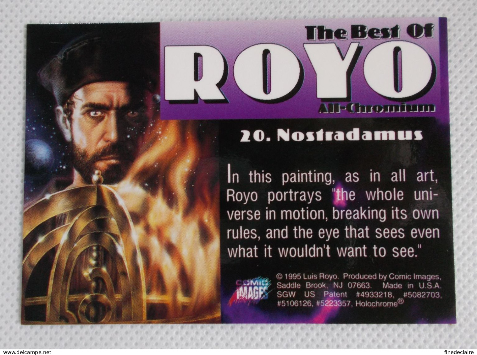 Card / Carte Rigide - 6,4 X 8,9 Cm - The Best Of ROYO All-Chromium 1995 - N°20 - Nostradamus - Autres & Non Classés