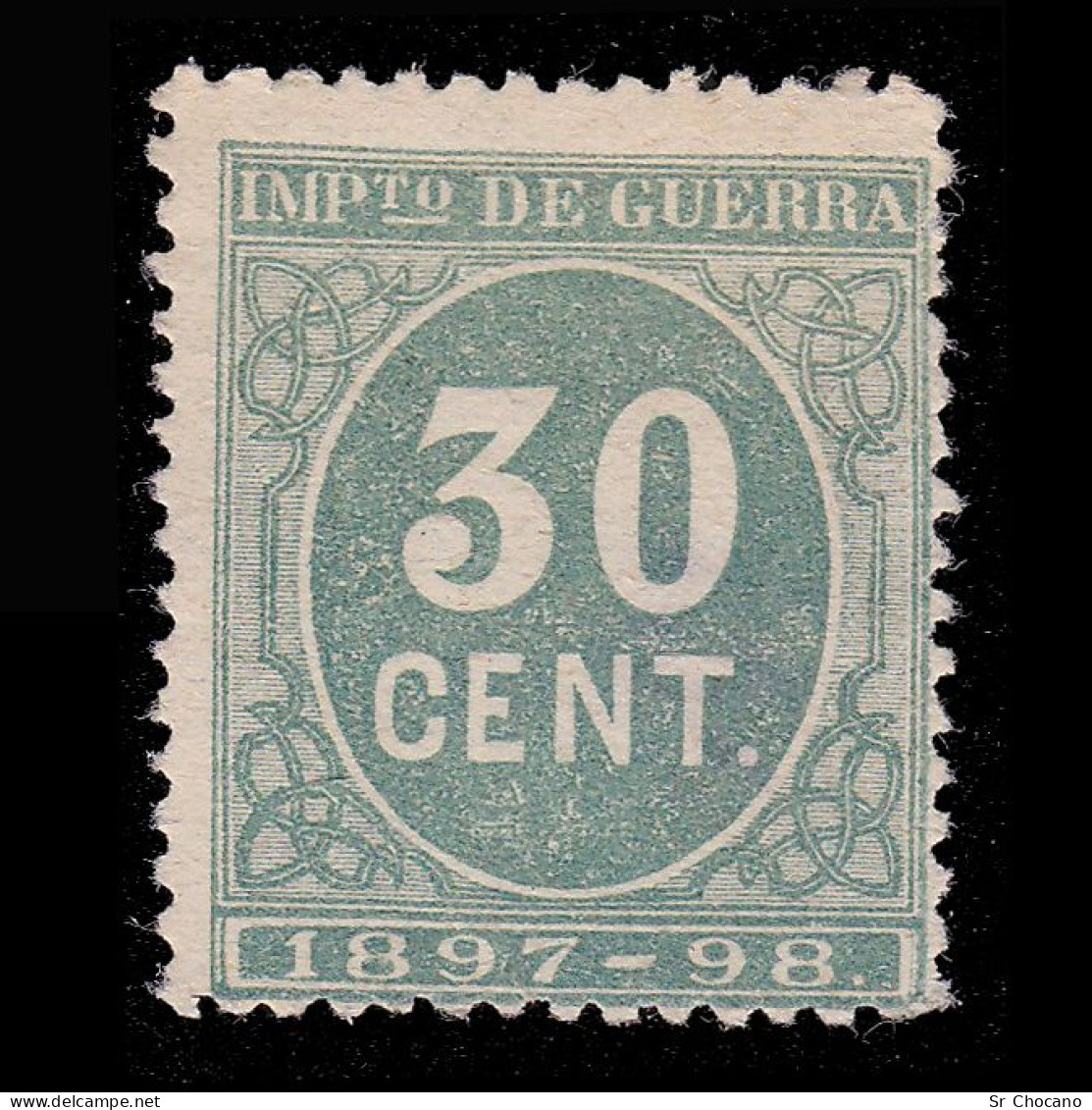 Alfonso XIII.1897.CIFRA Verde.30c.Nuevo(*).Alemany 52 - Nuevos