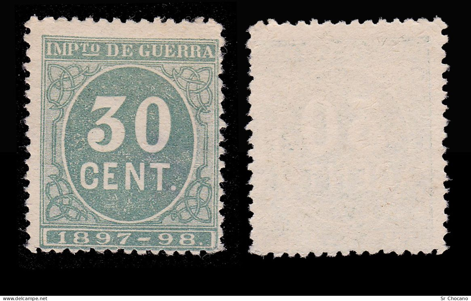 Alfonso XIII.1897.CIFRA Verde.30c.Nuevo(*).Alemany 52 - Nuevos