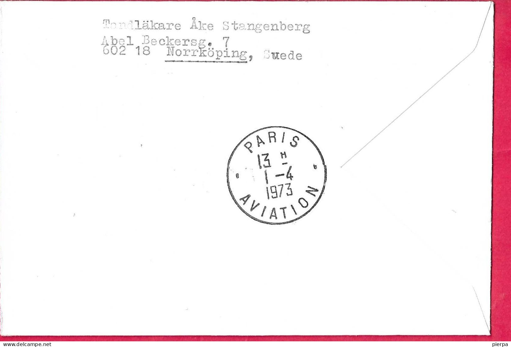 SVERIGE - FIRST DC-9 FLIGHT FROM  GOTEBORG TO PARIS *1.4.1973* ON COVER - Brieven En Documenten