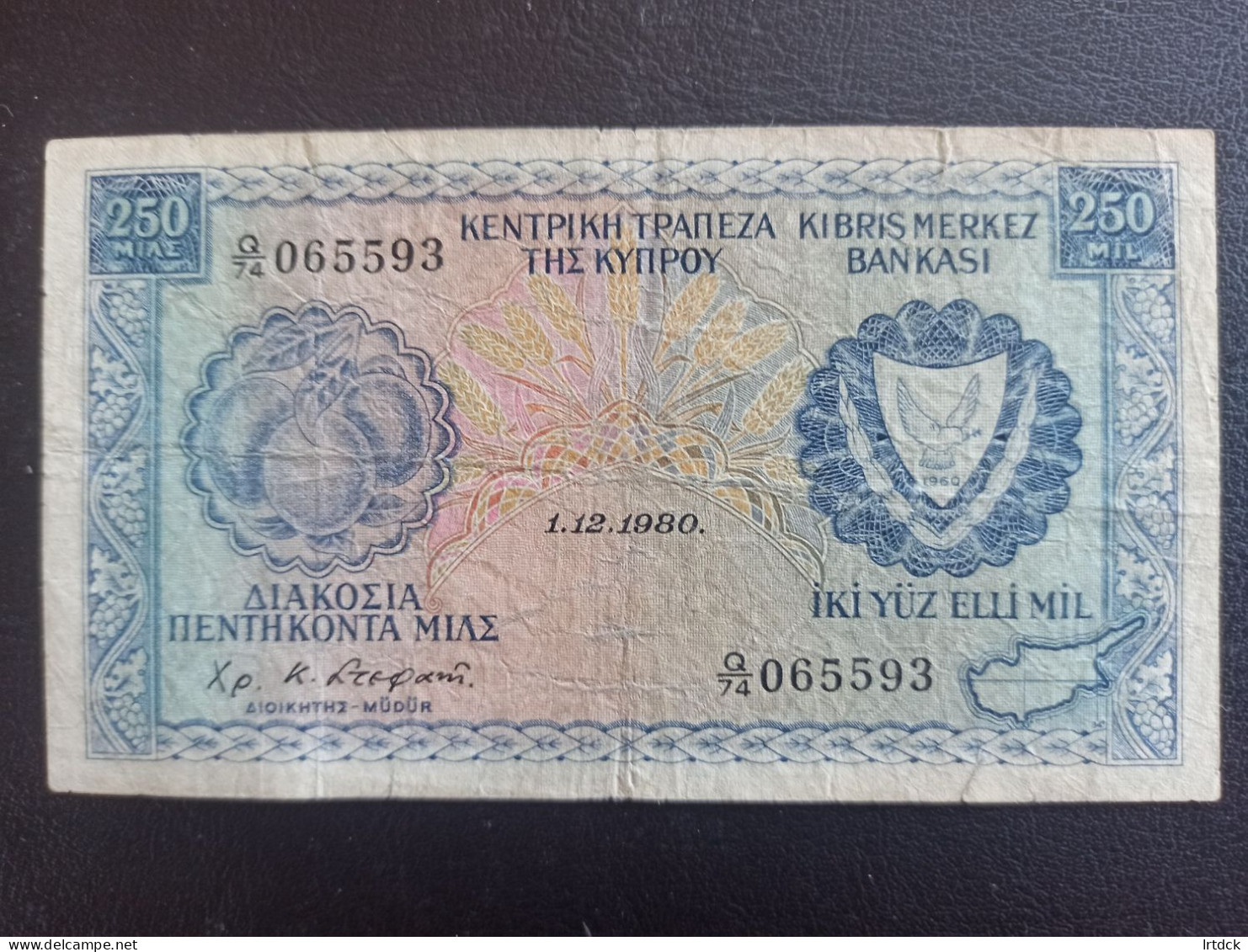 Chypre 250 Mil 1980 - Cyprus