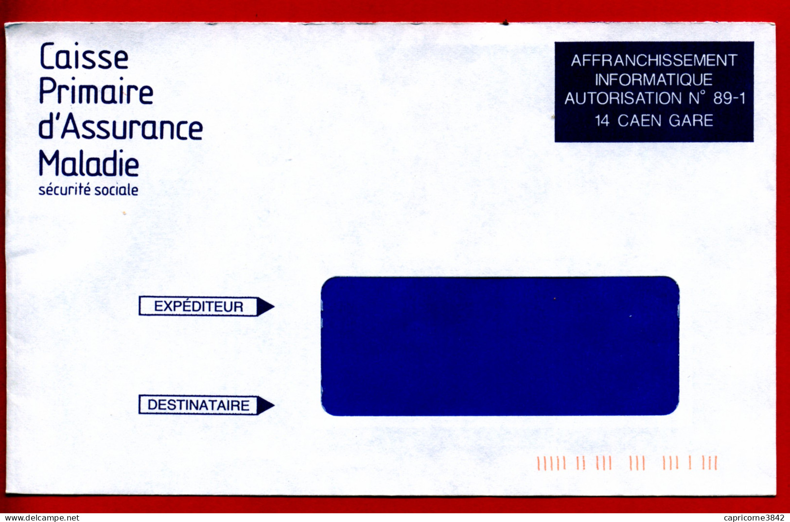 Lettre De La CPAM "AFFRANCHISSEMENT INFORMATIQUE - 14 CAEN GARE" - - Frankobriefe