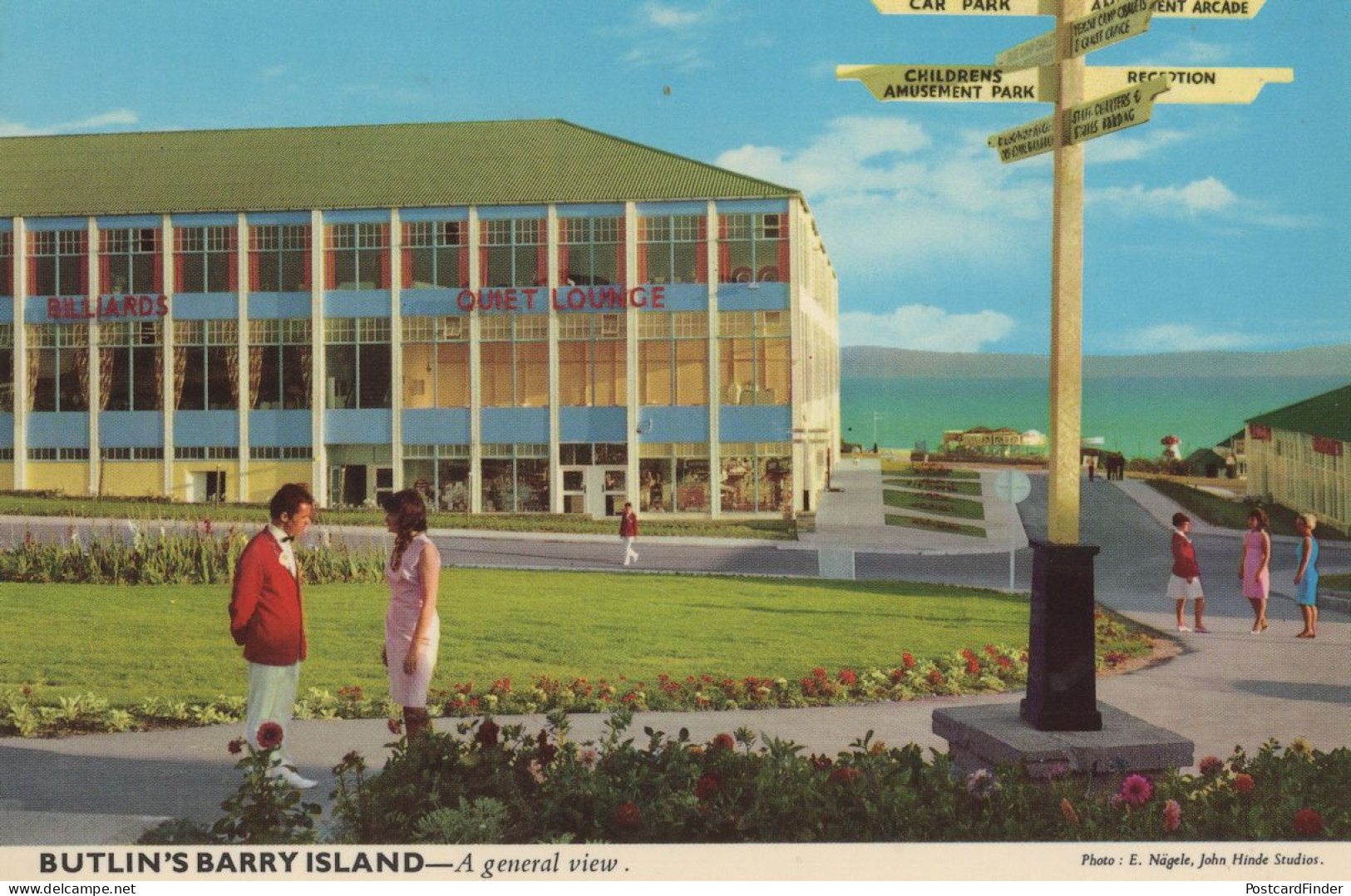 Butlins Barry Island Signpost To Car Park 1970s Rare Welsh Postcard - Glamorgan