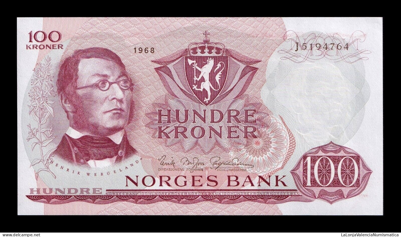 Noruega Norway 100 Kroner  1968 Pick 38b Sc Unc - Norvège