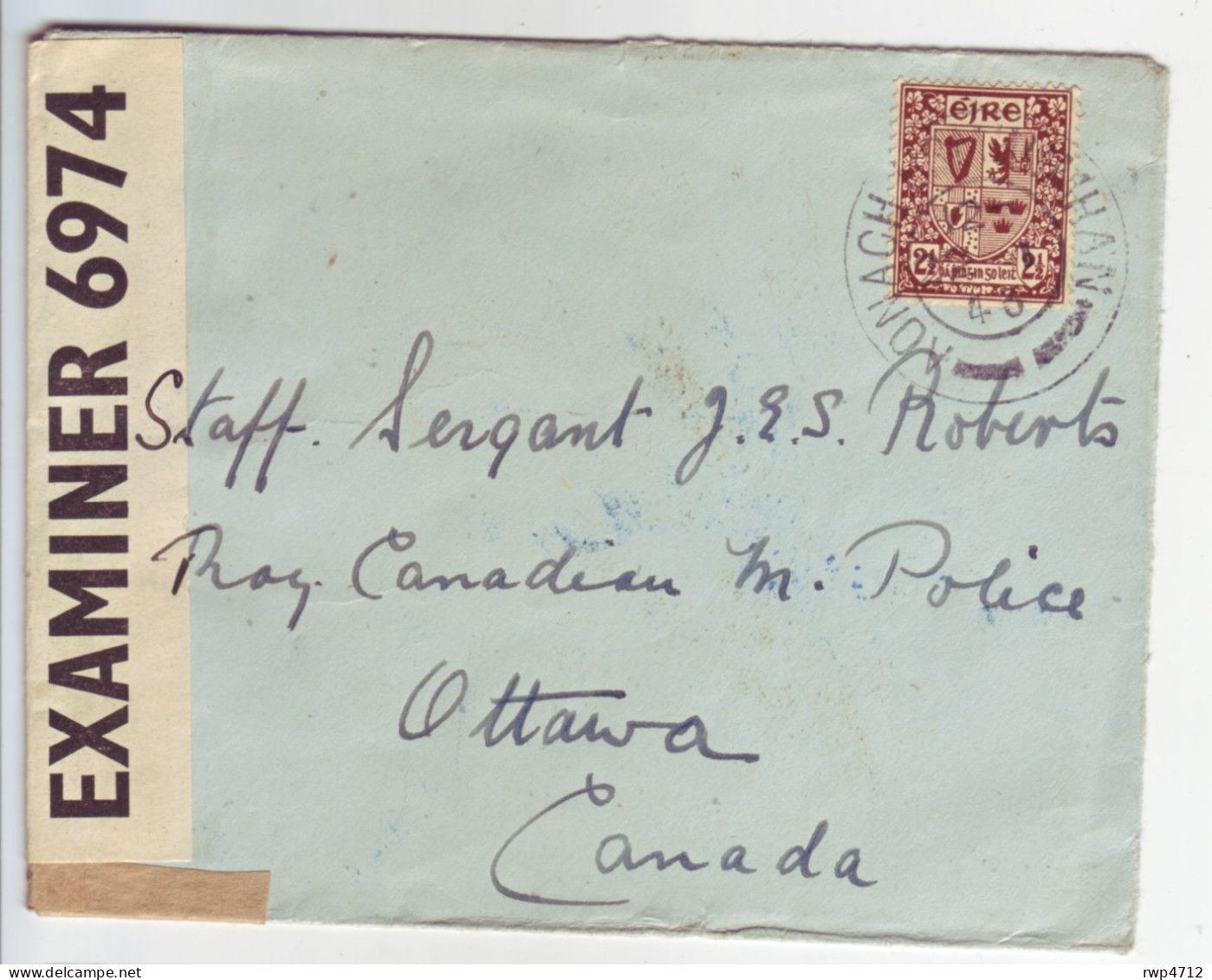 IRLAND   EIRE   Zensurbrief  Censored Cover  Lettre Censure 1943 To Canada - Briefe U. Dokumente