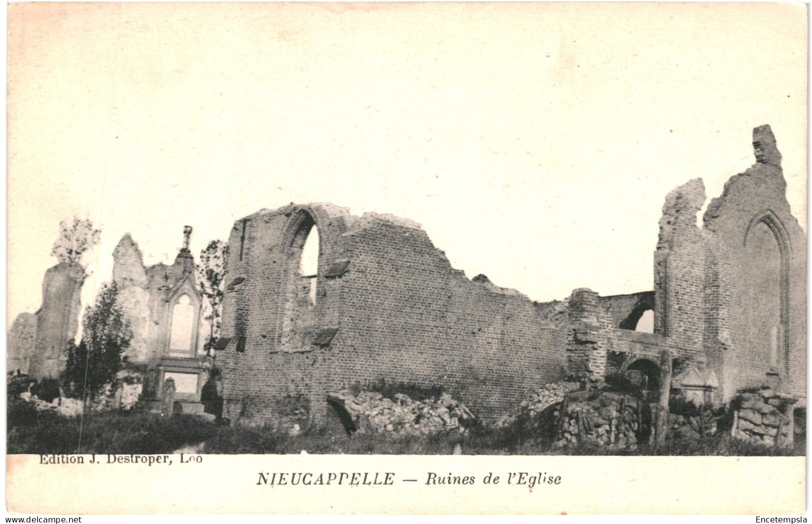 CPA Carte Postale Belgique Nieucappelle Ruines De L'église  VM67196 - Diksmuide