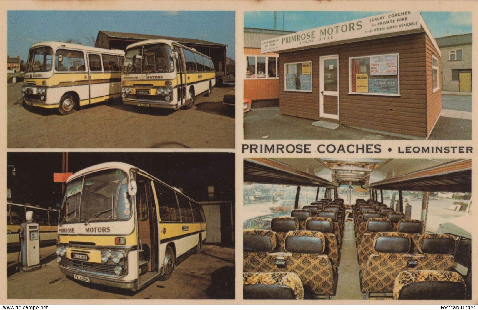 Primrose Coaches Leominster Hereford 1980s Rare Advertising Postcard - Herefordshire