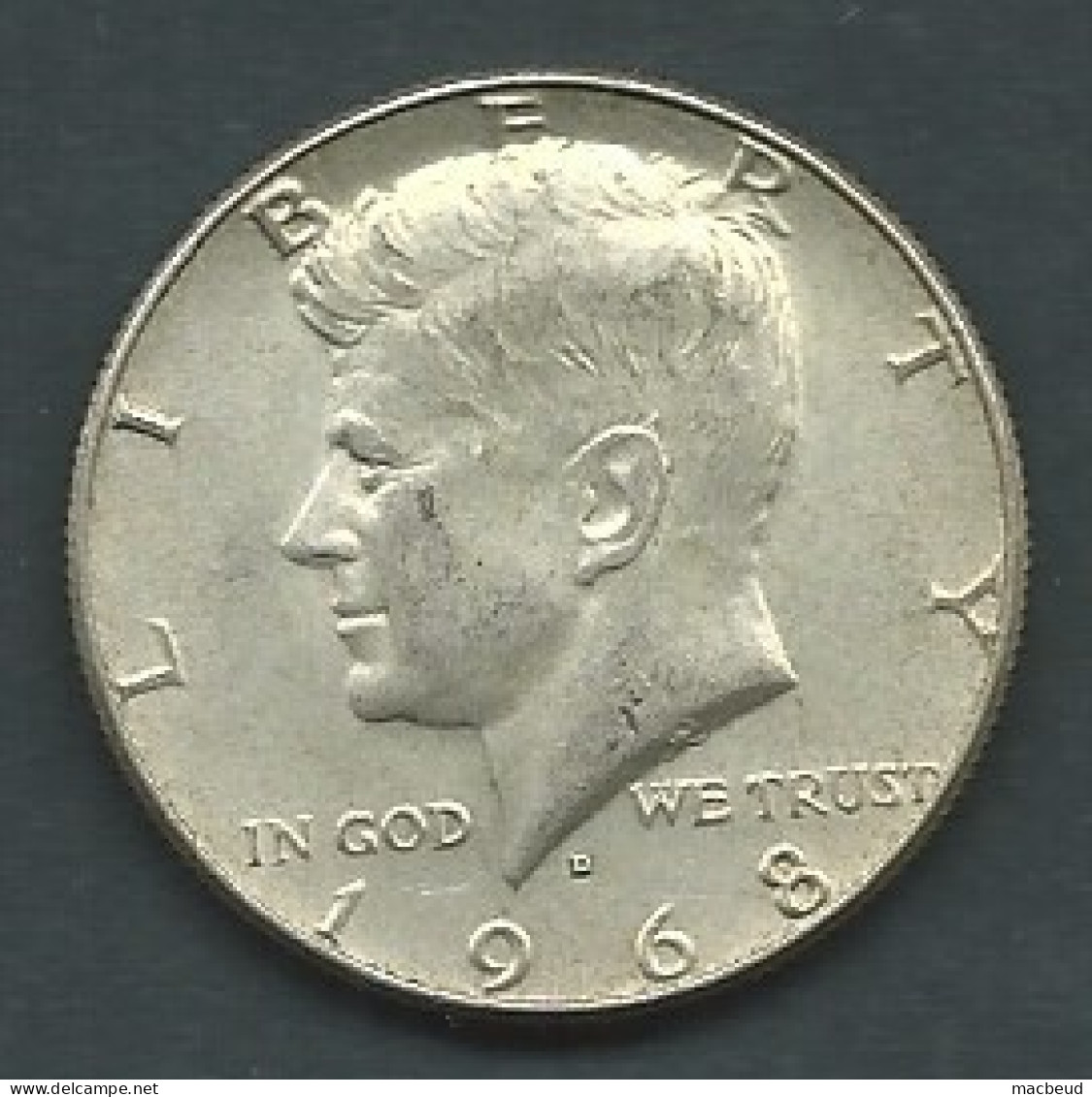 Etats-Unis. Half Dollar 1968 D Denver. Kennedy. En Argent Laupi 15507 - 1964-…: Kennedy