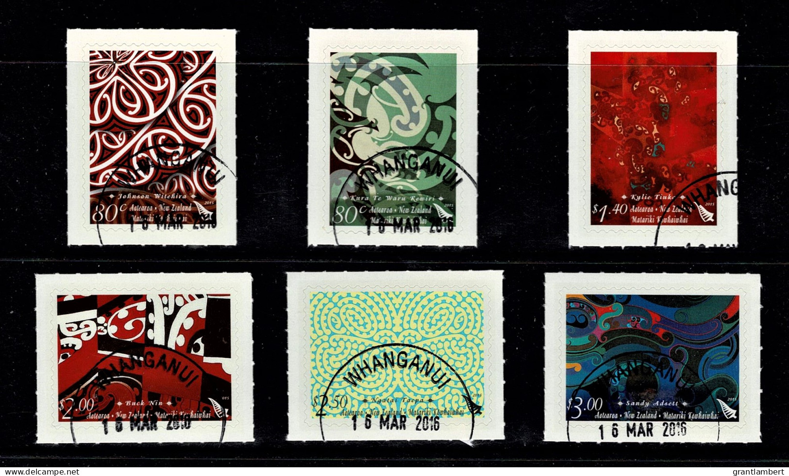 New Zealand 2015 Maori Art - Kowhaiwhai Set Of 6 Self-adhesives Used - Used Stamps