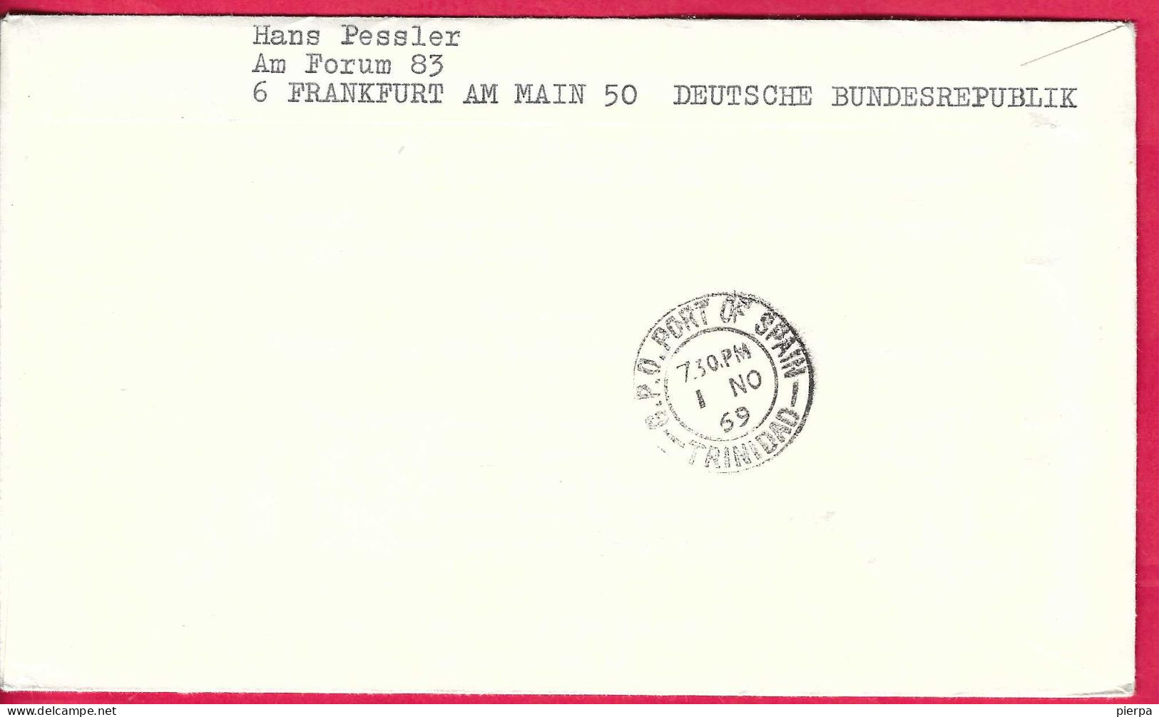 NORGE - FIRST SAS FLIGHT FROM OSLO TO PORT OF SPAIN (TRINIDAD) * 1.11.1969* ON OFFICIAL ENVELOPE - Storia Postale