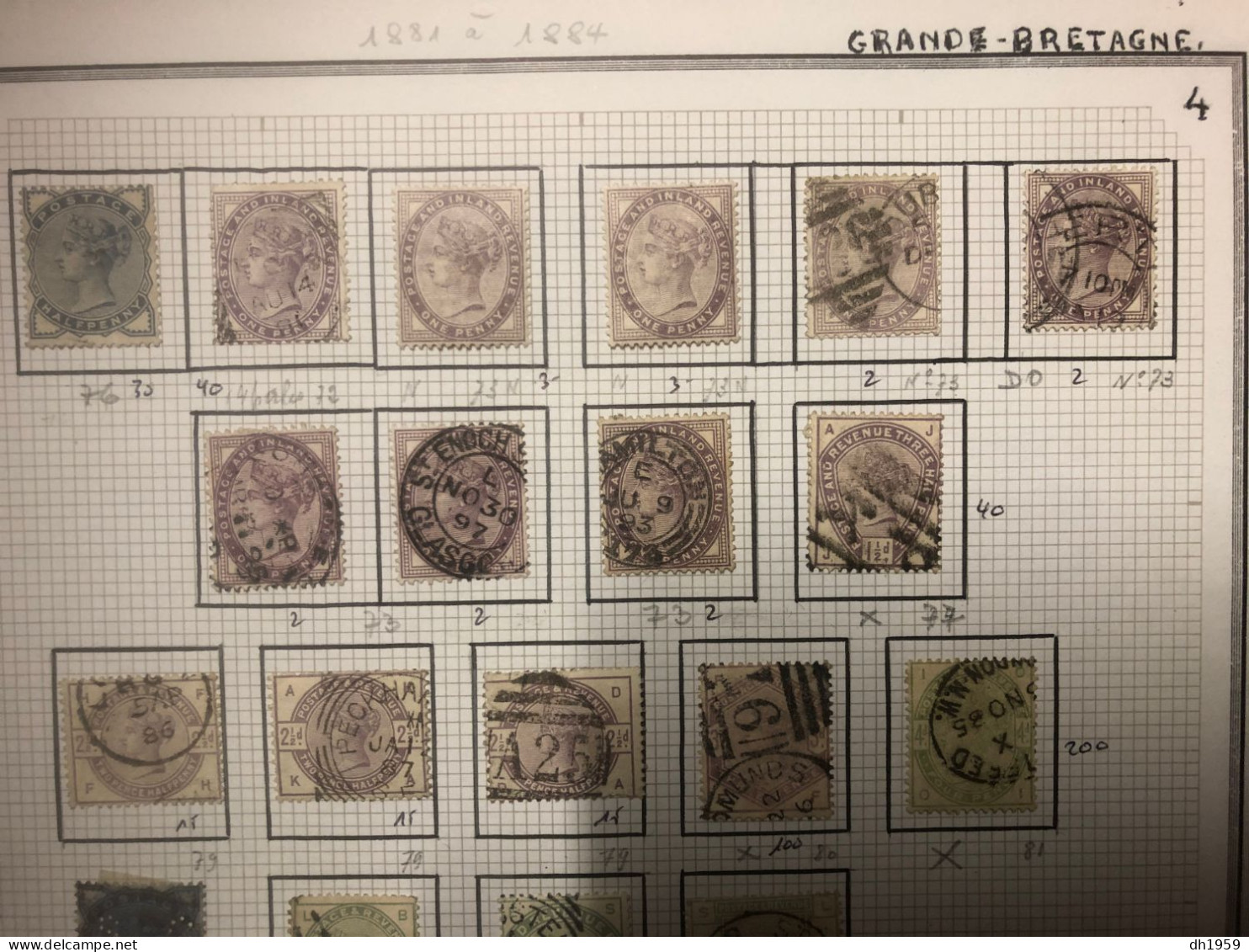 1842 UK GRANDE-BRETAGNE UNITED KINGDOM COLLECTION SUR 20 FEUILLES HIGH VALUE GROSSE COTE SUR 6 FEUILLES env. 12300 EURO