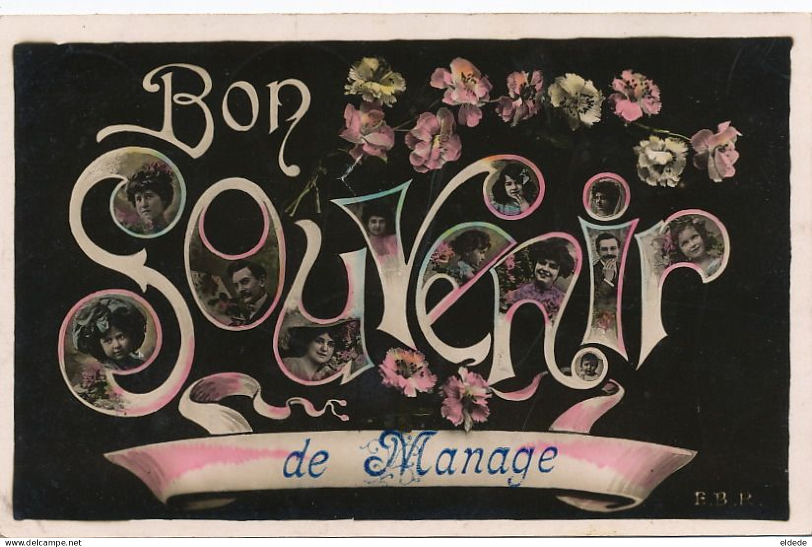 Souvenir De Manage Surrealisme Montage Visages Femmes Envoi Boucher Fayt Les Seneffe Taxée Timbre à Braine Le Comte - Manage