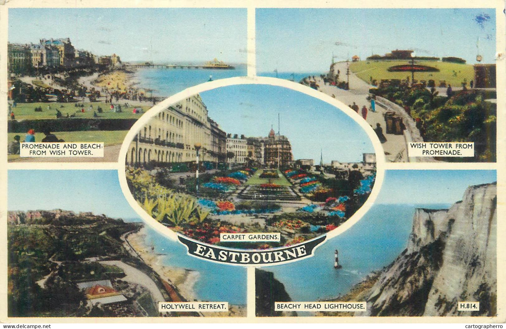 Postcard United Kingdom England Eastbourne Multi View 1954 - Eastbourne