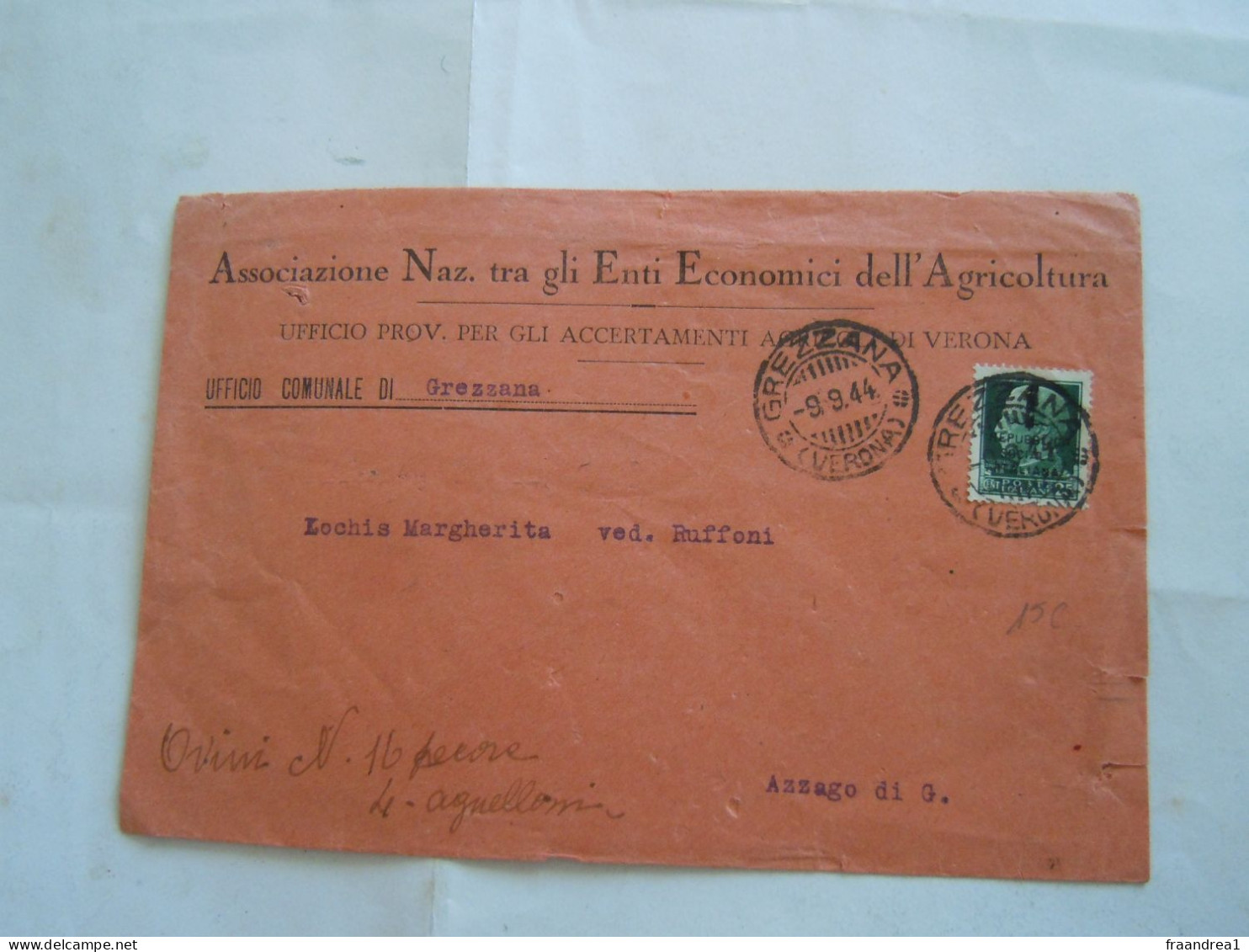 R.S.I.  -#-  1944 GREZZANA 25 CENT FASCIETTO - Postage Due