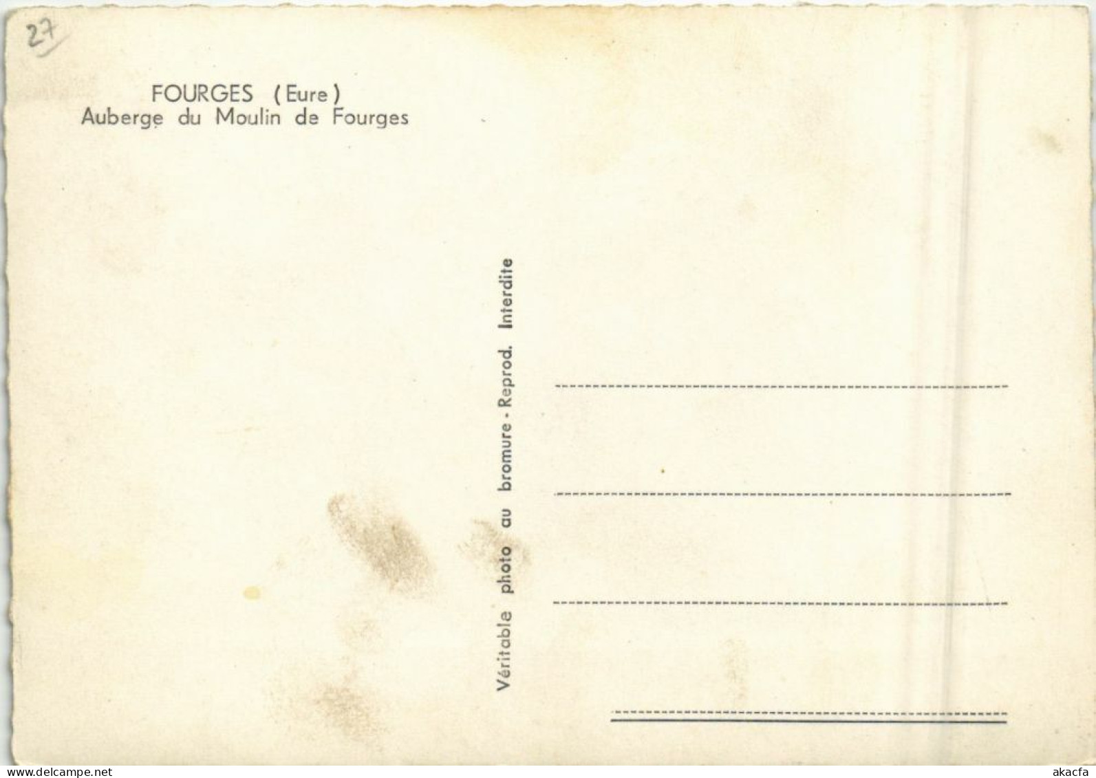 CPM FOURGES Auberge Du Moulin De Fourges (1161253) - Fourges