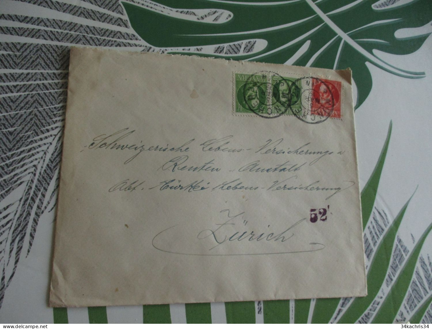 Lettre Allemagne Deutschland X3TP Bayern Munchen . 1919 Pour Zurich Suisse.... - Covers & Documents