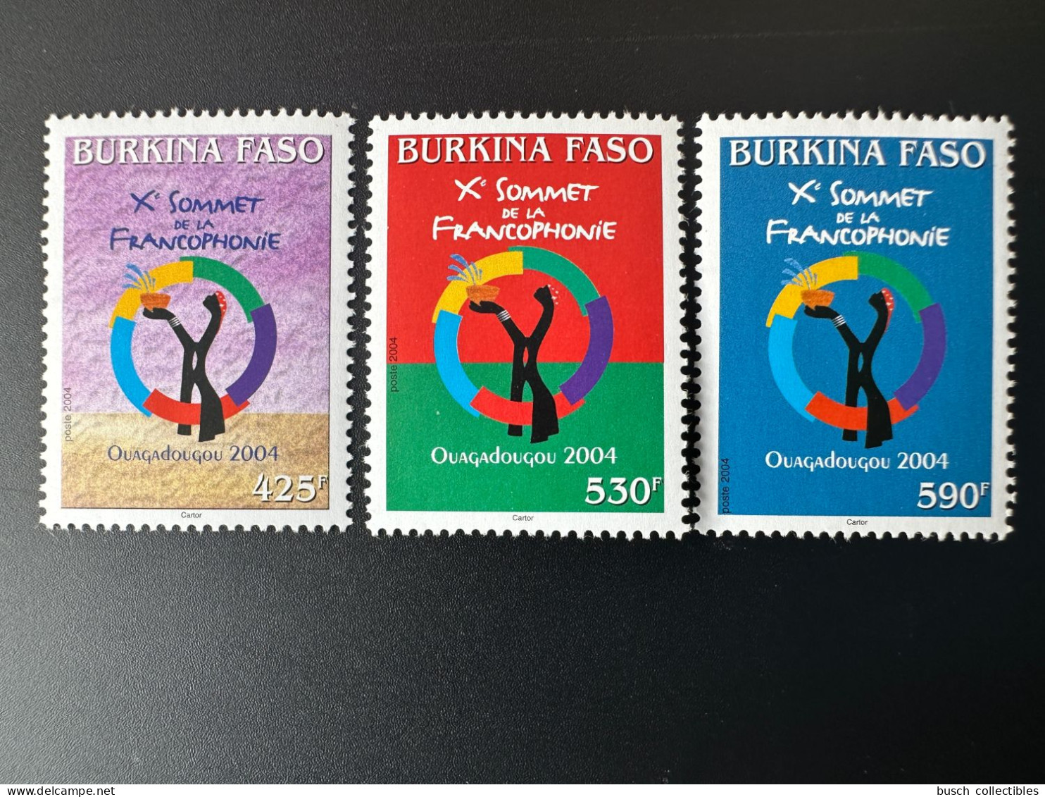 Burkina Faso 2004 Mi. 1871 - 1873 Xe Sommet De La Francophonie Ouagadougou - Burkina Faso (1984-...)