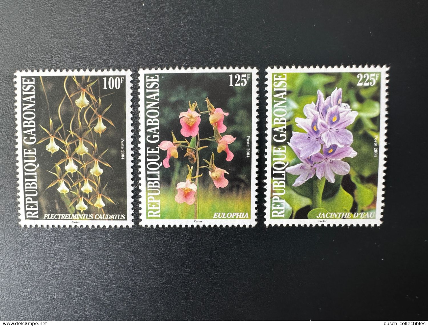 Gabon Gabun 2004 Mi. 1664 - 1666 Fleurs Flowers Blumen Jacinthe Eulophia Plectelmintus - Gabon (1960-...)