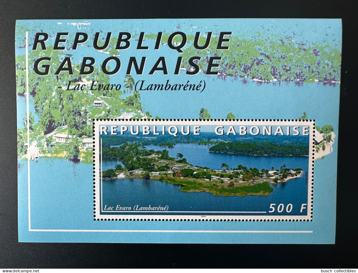 Gabon Gabun 2005 Mi. Bl. 129 Lac Evaro Lambaréné Lake See Hotel Rare - Gabon
