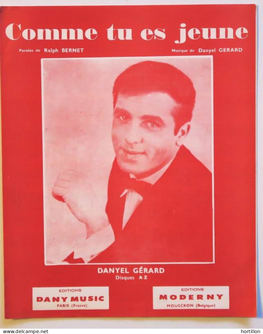 Partition Vintage Sheet Music DANYEL GERARD : Comme Tu Es Jeune * 60's Bernet - Song Books