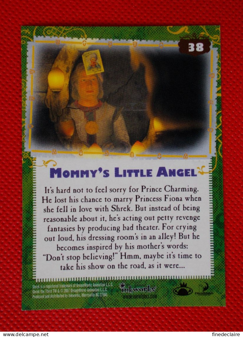 Premium Trading Cards / Carte Rigide - 6,4 X 8,9 Cm - Shrek The Third - 2007 - Story Cards N°38 - Mommy's Little Angel - Otros & Sin Clasificación