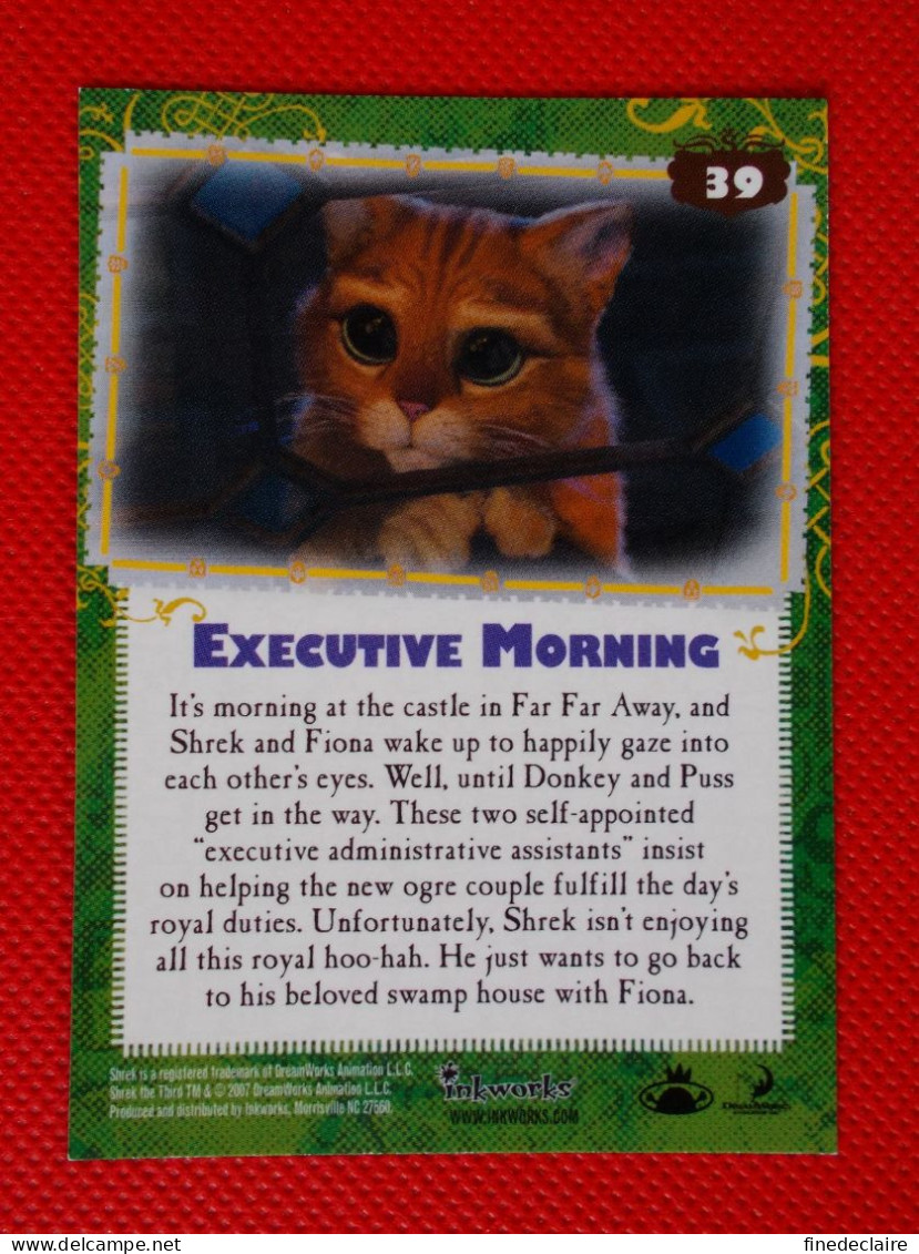 Premium Trading Cards / Carte Rigide - 6,4 X 8,9 Cm - Shrek The Third - 2007 - Story Cards N°39 - Executive Morning - Altri & Non Classificati