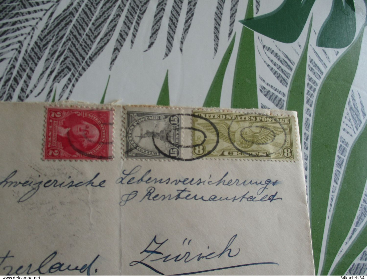 Lettre USA United States Sacramento Registred 3 Old Stamps Via Air Mail To Exchange Office Only 1933  Pour Zurich Suisse - Cartas & Documentos