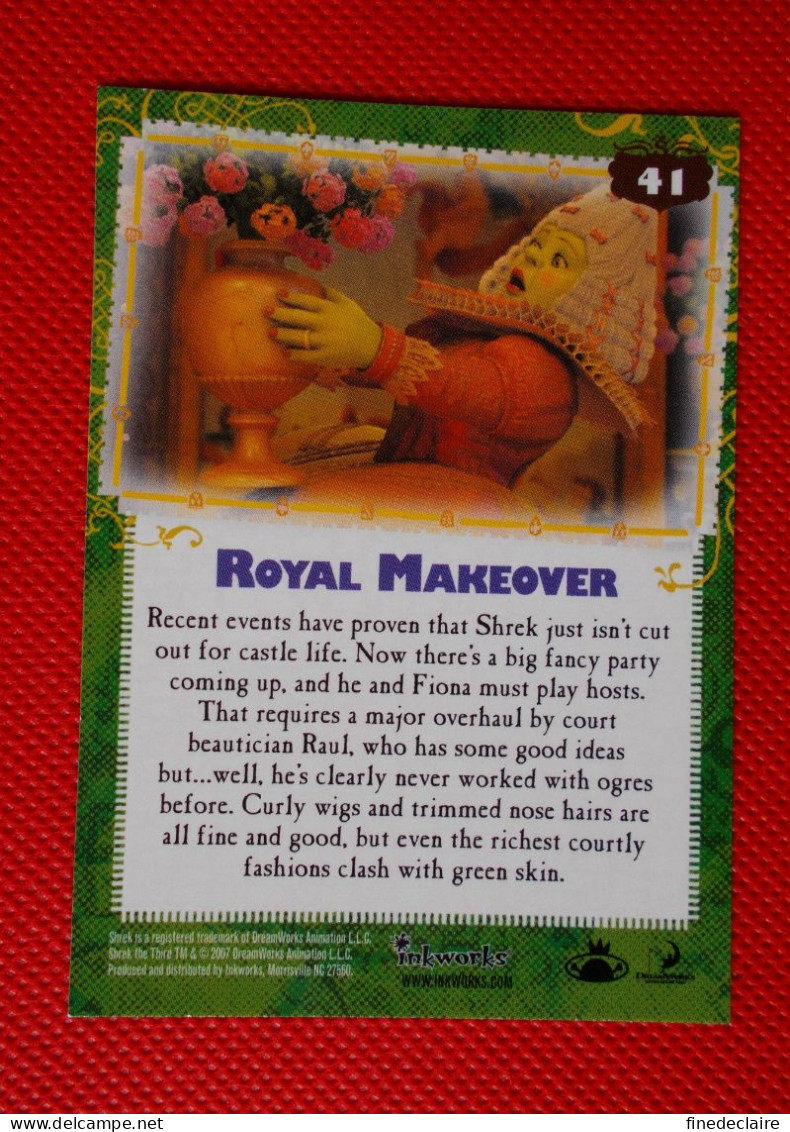Premium Trading Cards / Carte Rigide - 6,4 X 8,9 Cm - Shrek The Third - 2007 - Story Cards N°41 - Royal Makeover - Autres & Non Classés