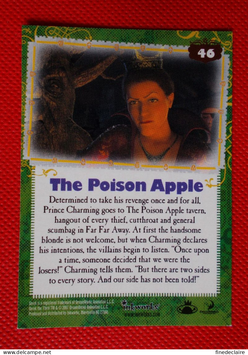 Premium Trading Cards / Carte Rigide - 6,4 X 8,9 Cm - Shrek The Third - 2007 - Story Cards N°46 - The Poison Apple - Other & Unclassified