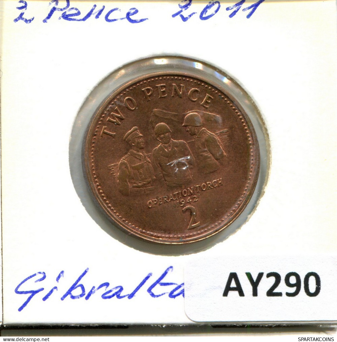 2 PENCE 2011 GIBRALTAR Coin #AY290.U - Gibraltar