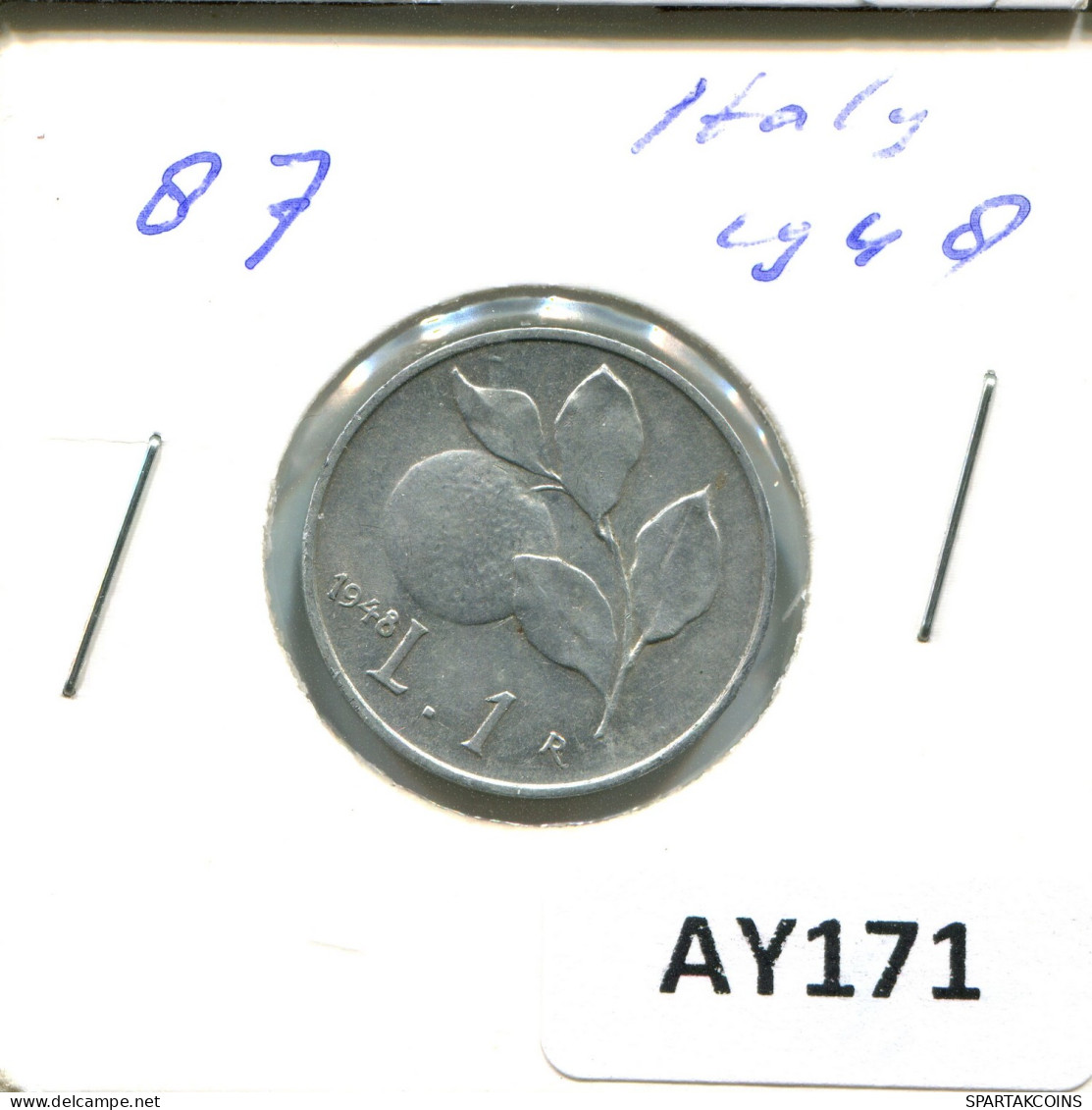 1 LIRA 1948 ITALY Coin #AY171.2.U - 1 Lira