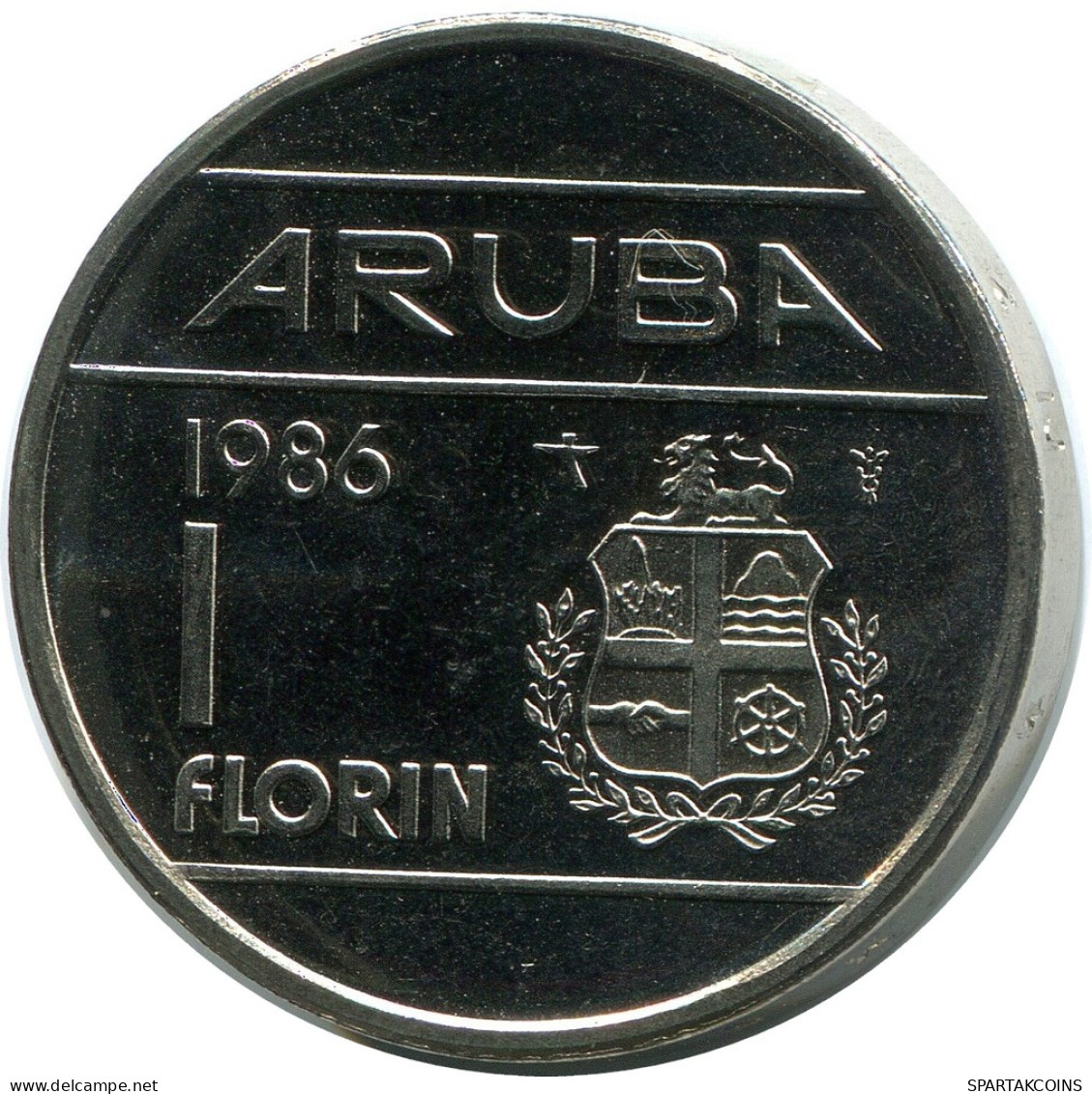 1 FLORIN 1986 ARUBA Coin (From BU Mint Set) #AH023.U - Aruba