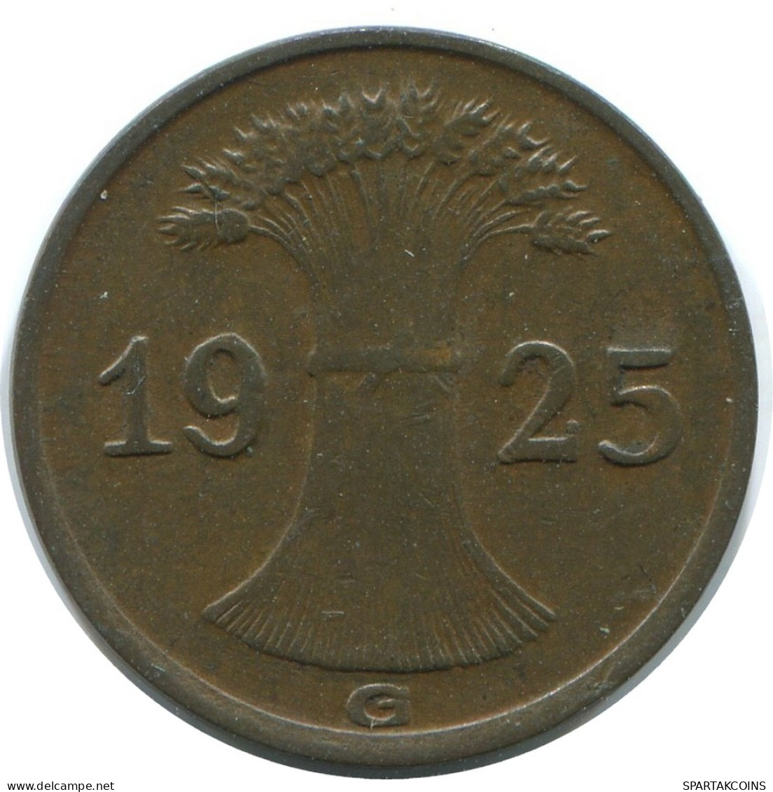 1 REICHSPFENNIG 1925 G GERMANY Coin #AE232.U - 1 Renten- & 1 Reichspfennig