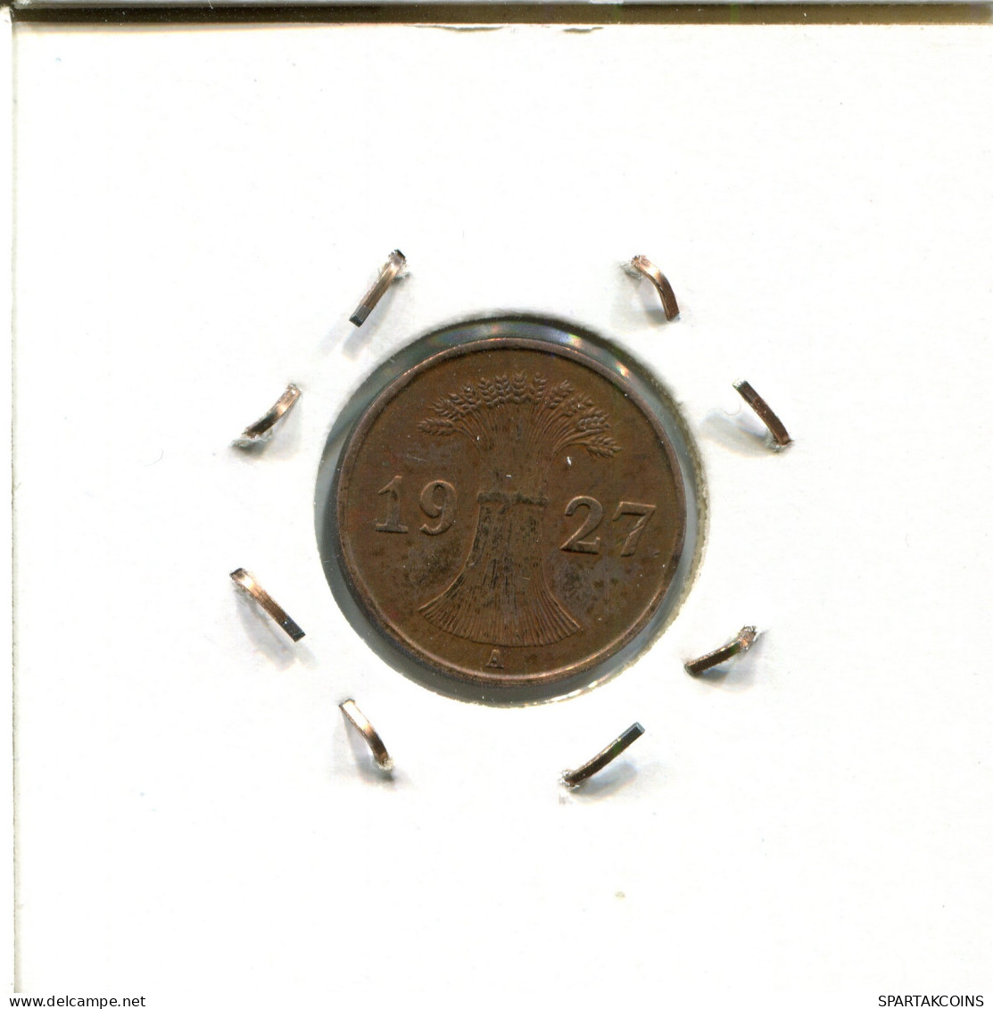 1 RENTENPFENNIG 1927 A GERMANY Coin #DA449.2.U - 1 Rentenpfennig & 1 Reichspfennig