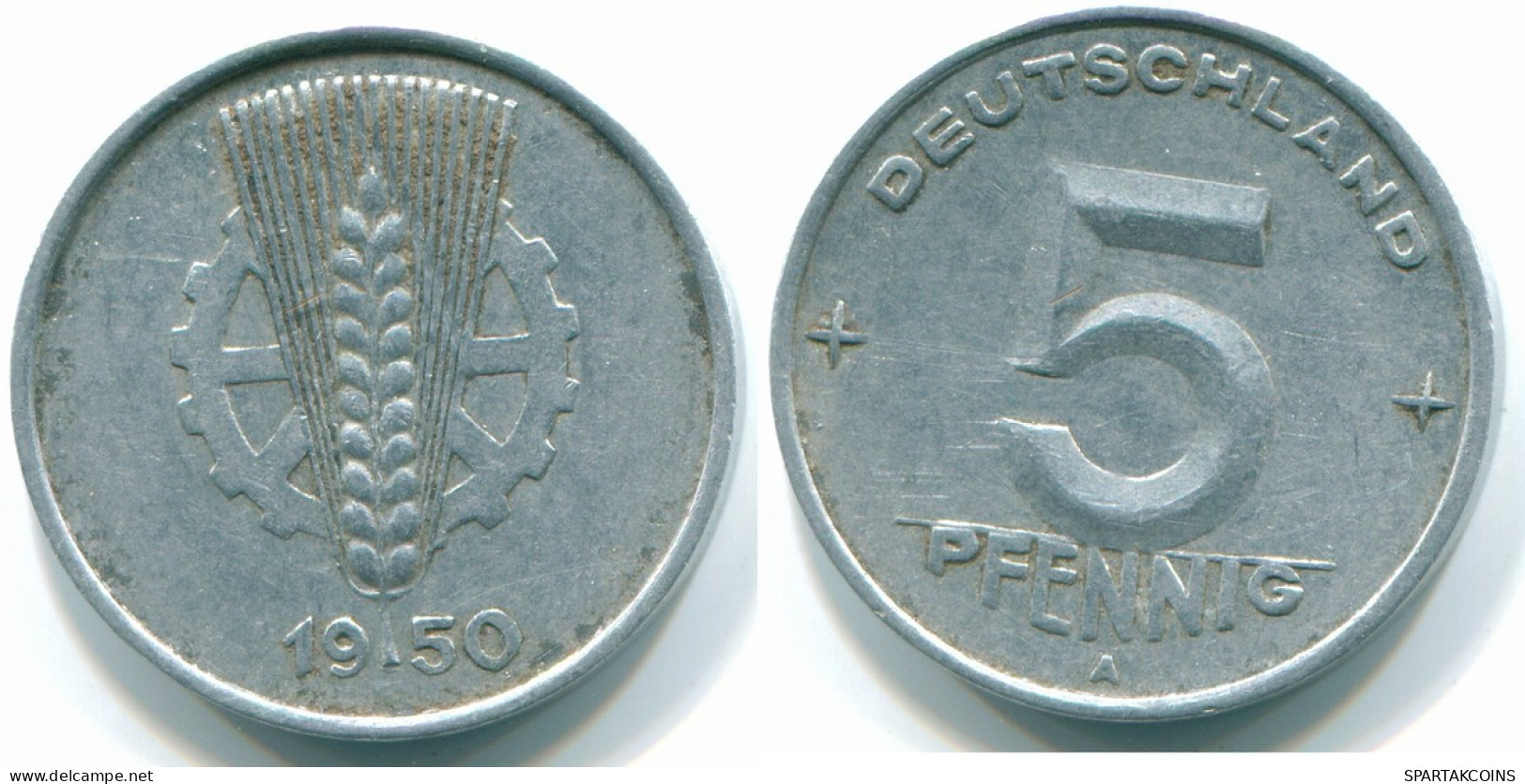 5 PFENNIG 1950 DDR EAST GERMANY Coin #DE10299.3.U - 5 Pfennig