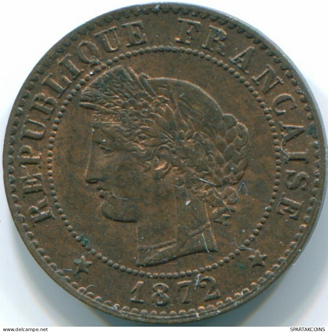 1 CENTIME 1872 A FRANCE Coin CERES XF+ #FR1208.24 - 1 Centime