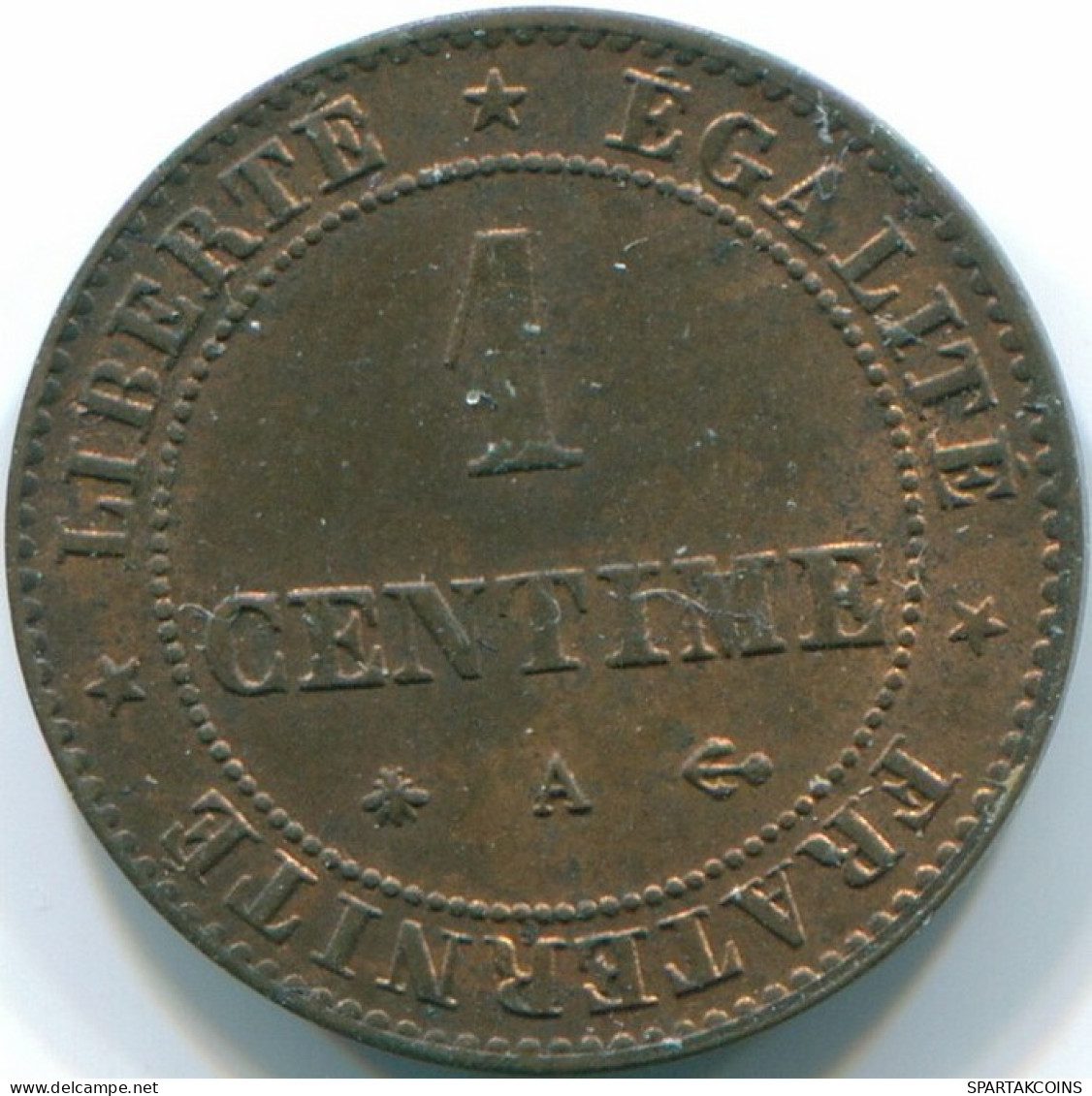 1 CENTIME 1872 A FRANCE Coin CERES XF+ #FR1208.24 - 1 Centime