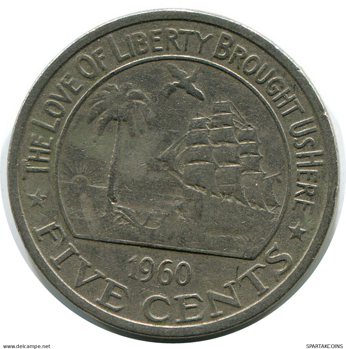 5 CENTS 1960 LIBERIA Coin #AP916.U - Liberia