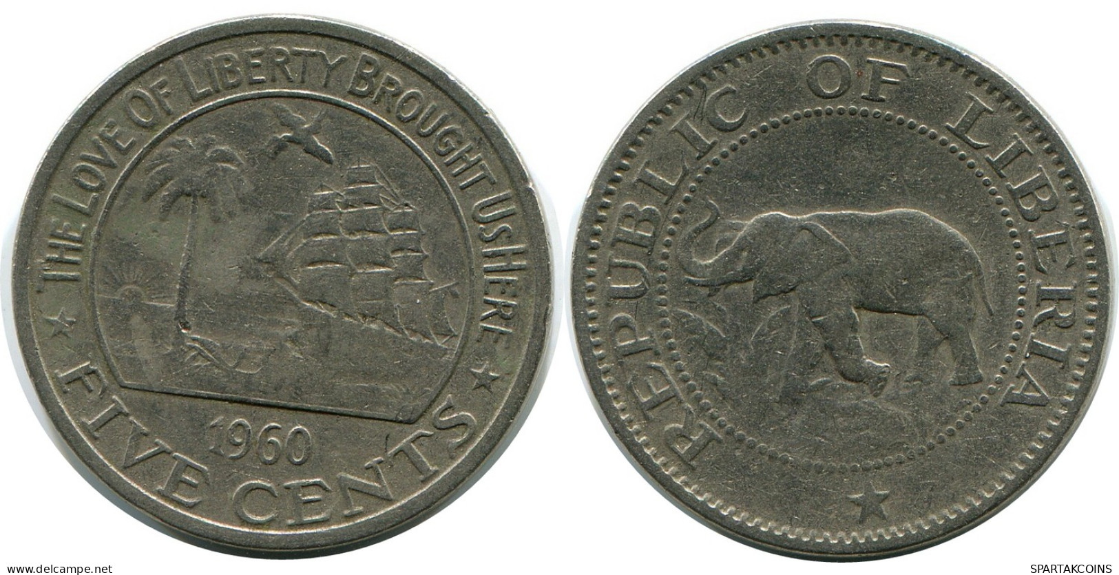 5 CENTS 1960 LIBERIA Coin #AP916.U - Liberia