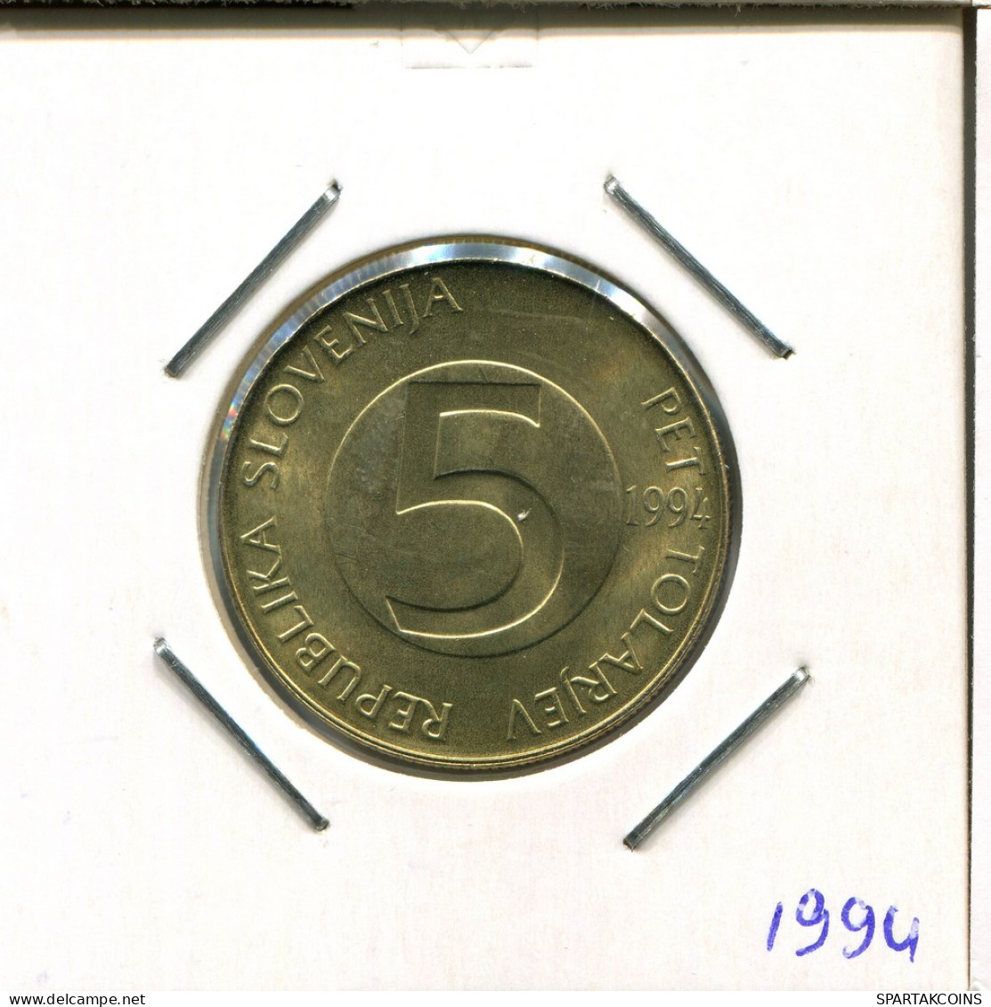 5 TOLARJEV 1994 SLOVENIA Coin #AR382.U - Slowenien