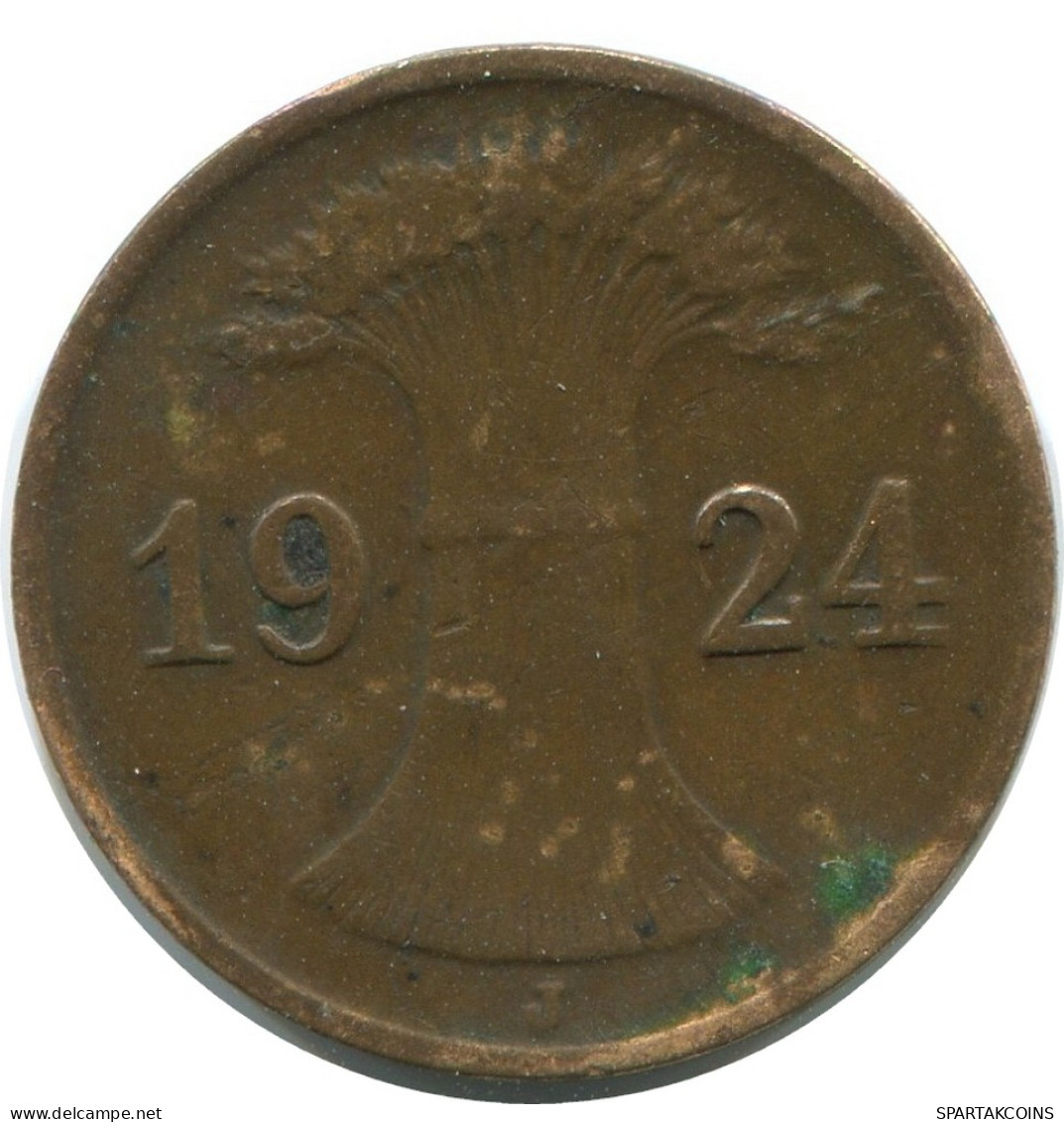 1 REICHSPFENNIG 1924 J GERMANY Coin #AD460.9.U - 1 Renten- & 1 Reichspfennig