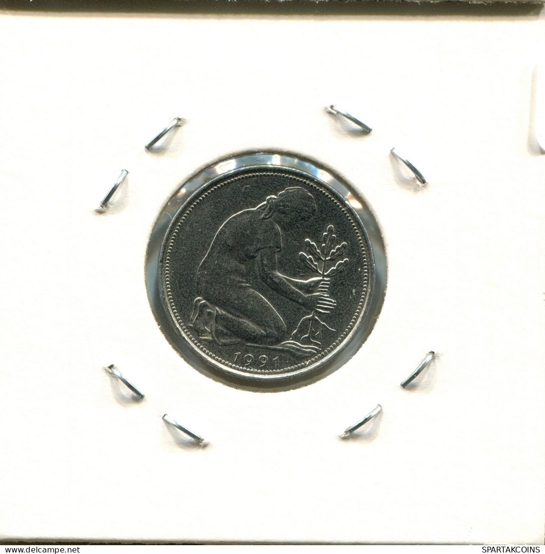 50 PFENNIG 1991 D WEST & UNIFIED GERMANY Coin #DB641.U - 50 Pfennig