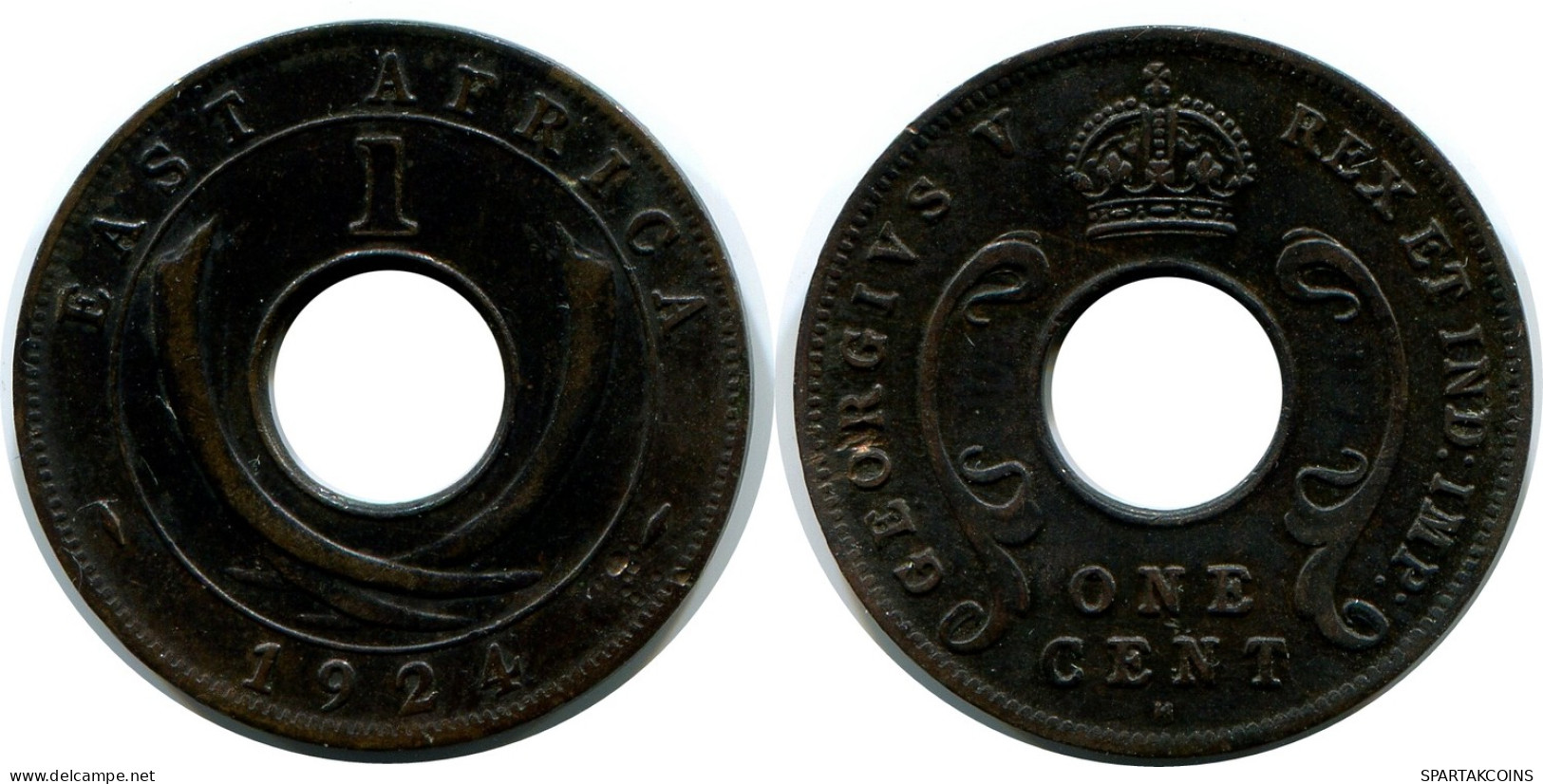 1 CENT 1924 EAST AFRICA Coin #AP870.U - Colonia Británica