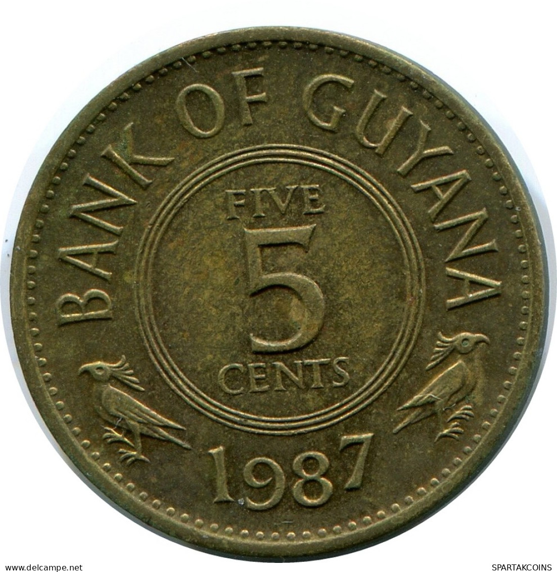 5 CENTS 1987 GUYANA Coin #AR943.U - Guyana