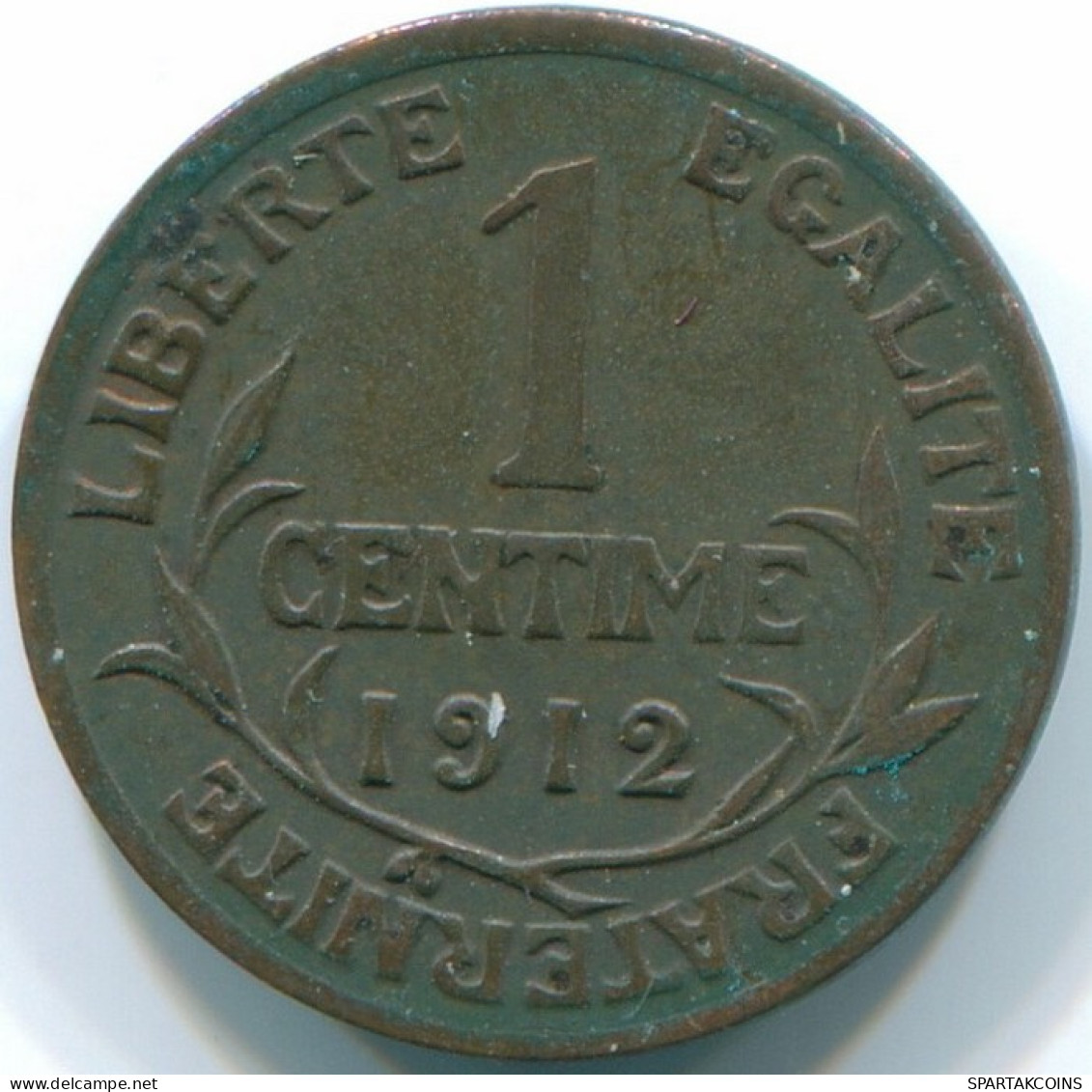 1 CENTIME 1912 FRANCE Coin Daniel-Dupuis XF #FR1212.8 - 1 Centime