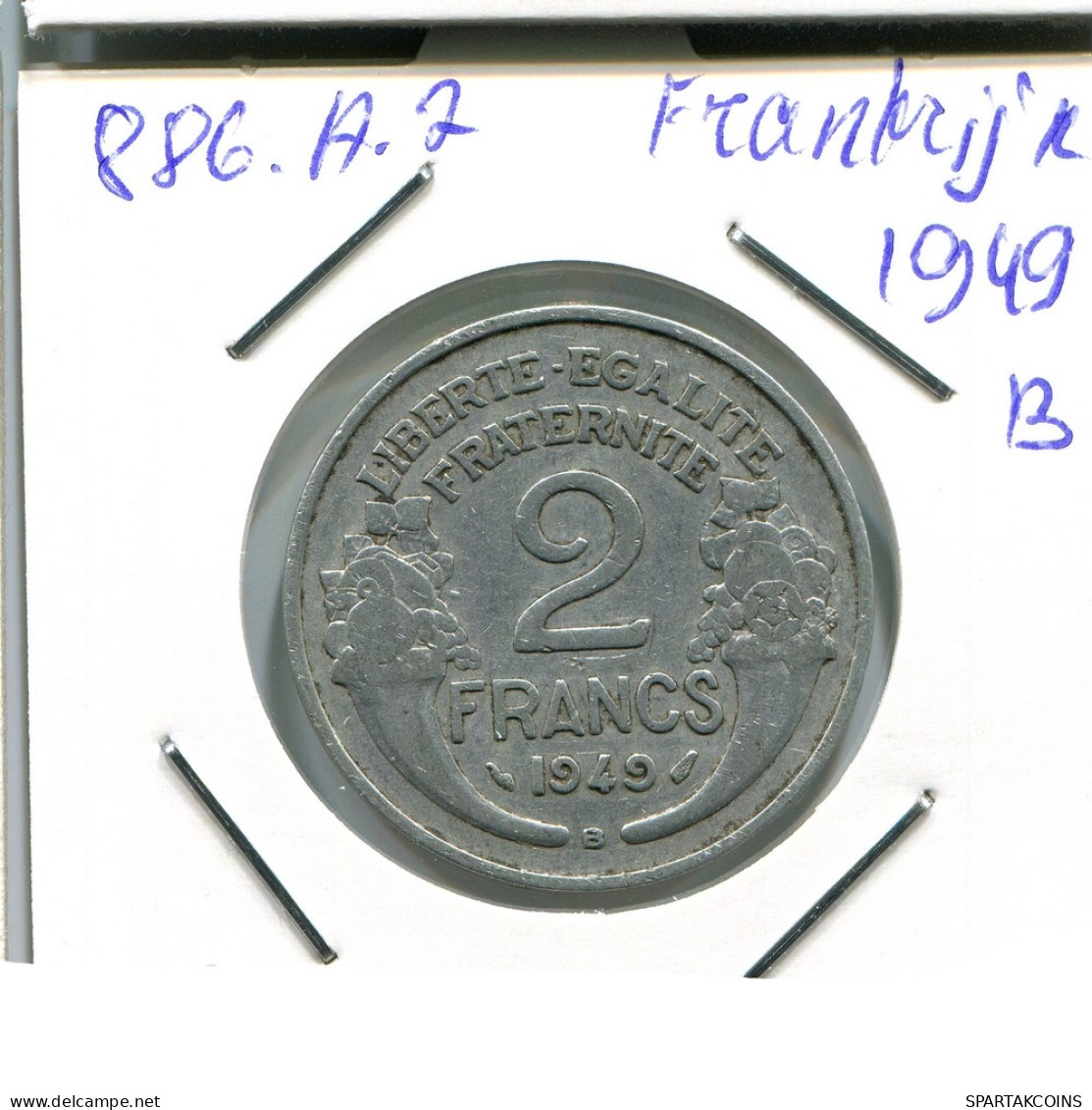 2 FRANCS 1949 B FRANCE French Coin #AN359 - 2 Francs