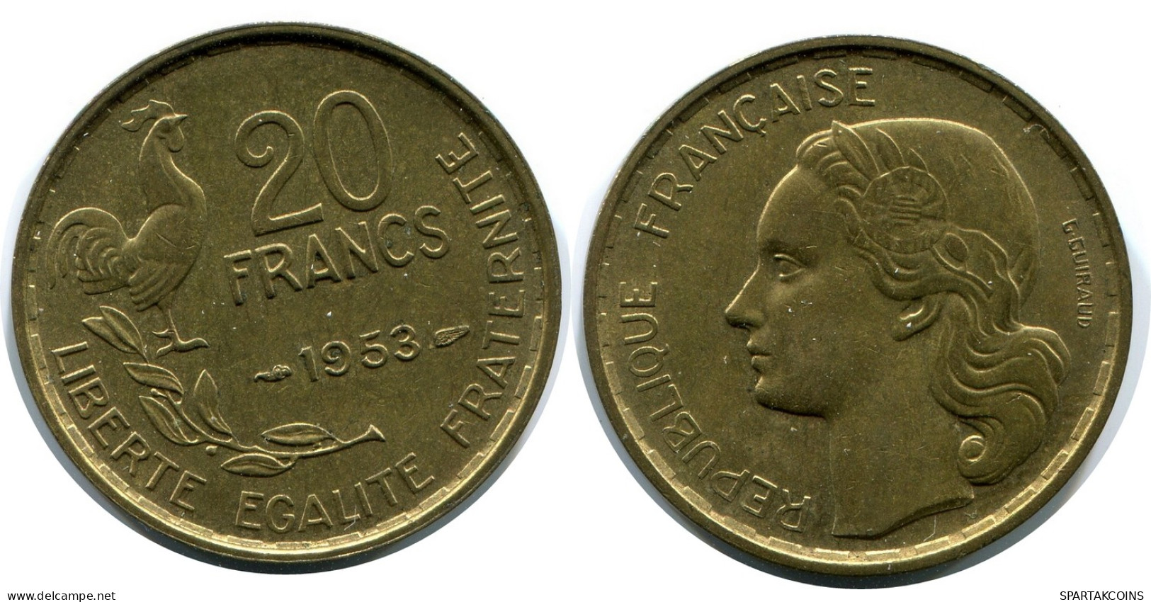 20 FRANCS 1953 FRANCE Coin #AX097 - 20 Francs