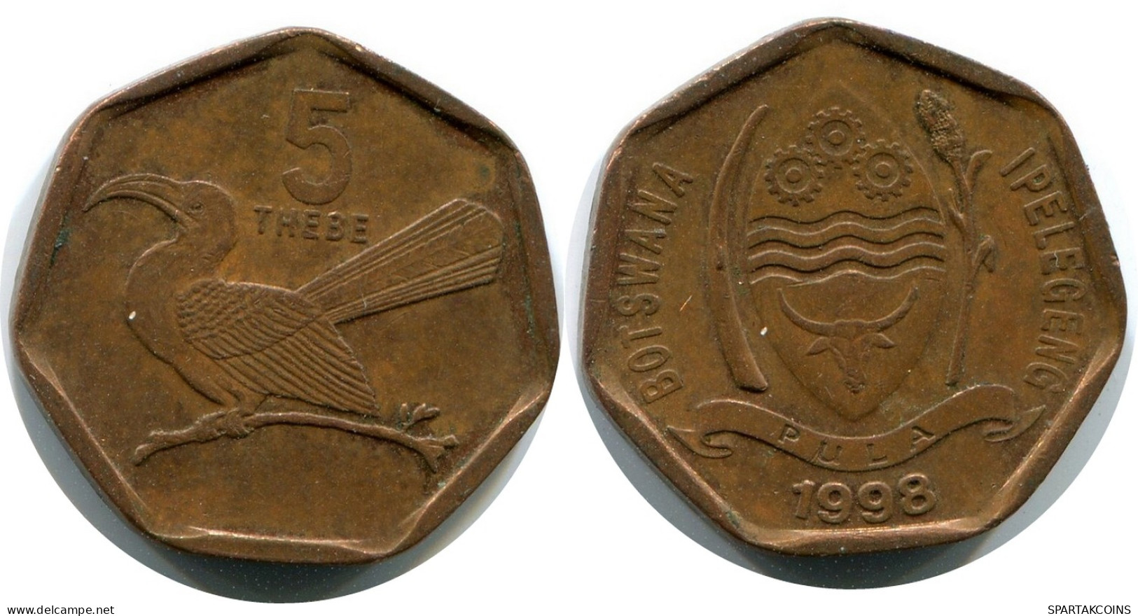 5 THEBE 1998 BOTSWANA Coin #AX377.U - Botswana
