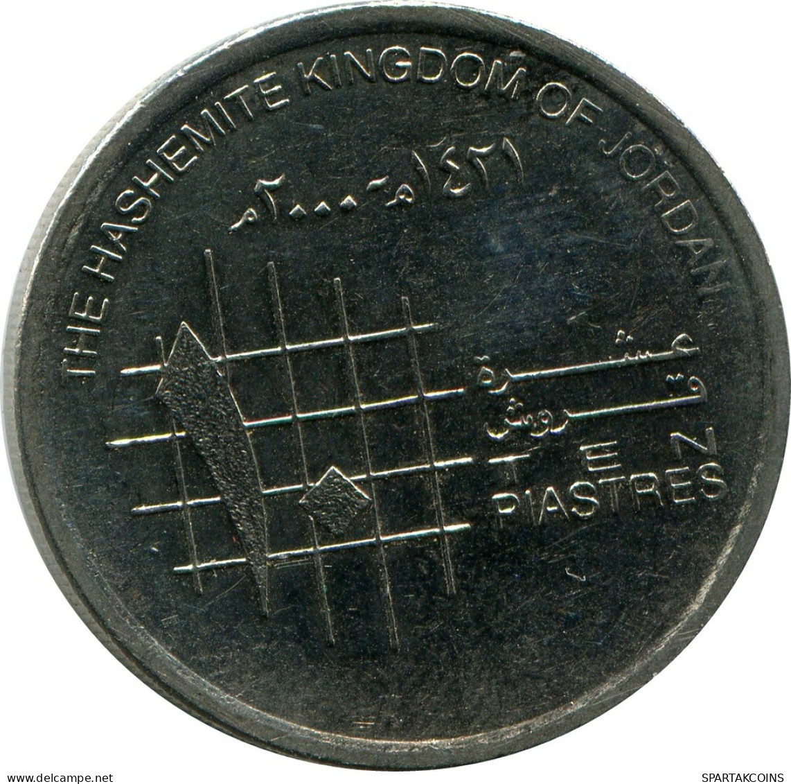10 PIASTRES 2000 JORDAN Coin #AP400.U - Jordanië