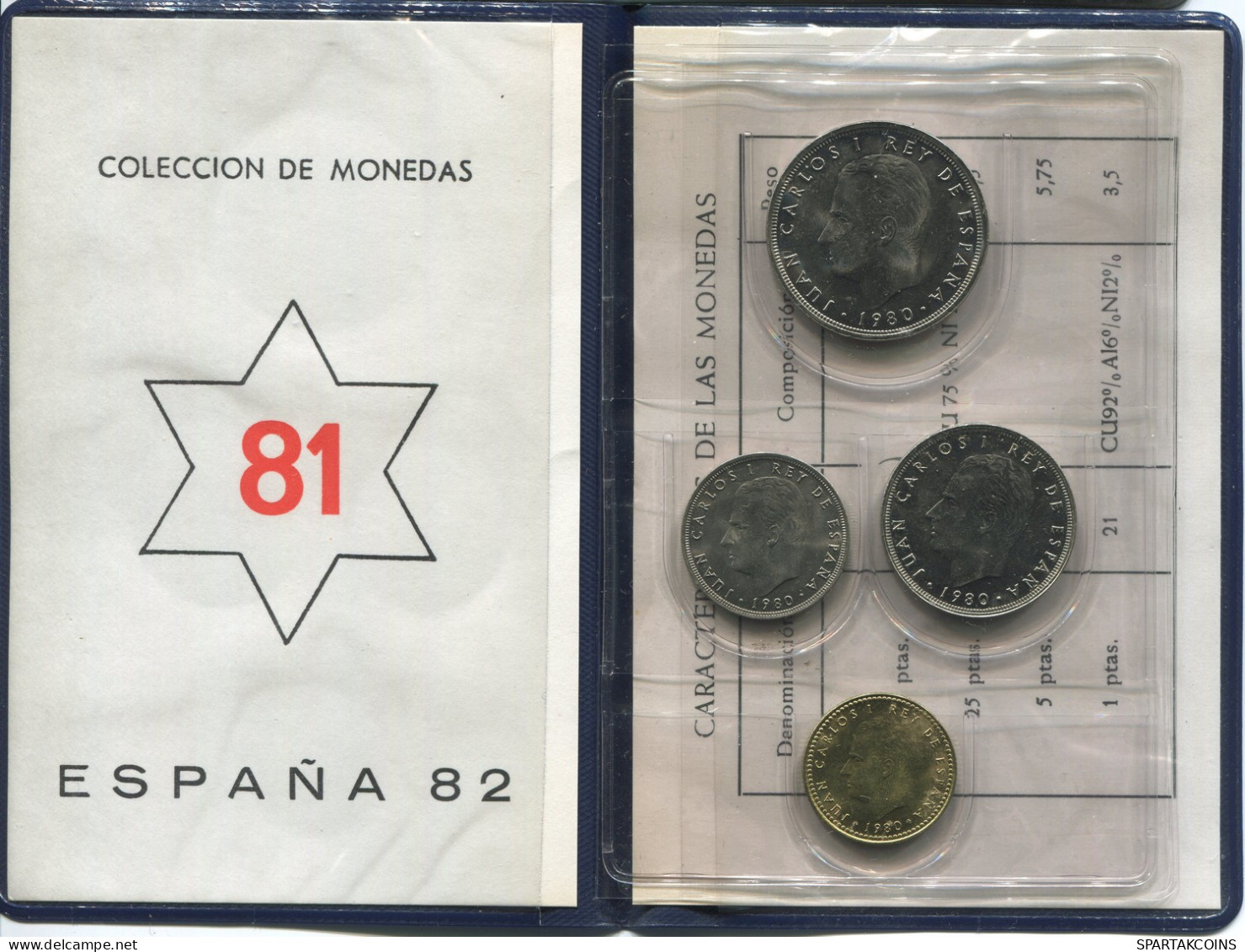 SPAIN 1981*81 Coin SET MUNDIAL*82 UNC #SET1259.4.U - Ongebruikte Sets & Proefsets
